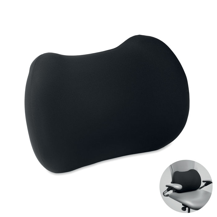 Cuscino ergonomico in memory foam per il sostegno della schiena — gadget promozionale personalizzabile con il tuo logo