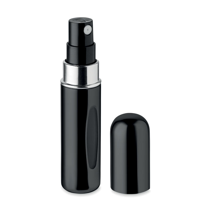 Flacone atomizzatore di profumo ricaricabile in alluminio galvanizzato — gadget promozionale personalizzabile con il tuo logo