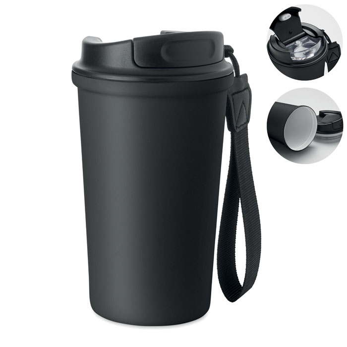 Bicchiere acciaio riciclato — gadget promozionale personalizzabile con il tuo logo