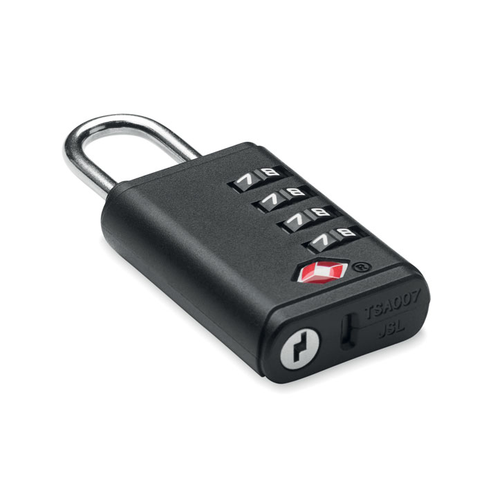 Lucchetto a 4 cifre TSA — gadget promozionale personalizzabile con il tuo logo