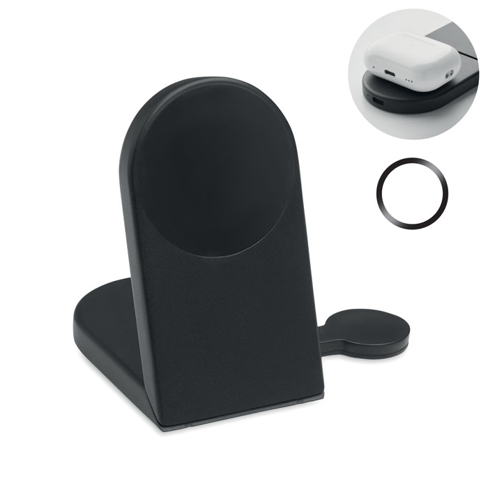 Caricabatterie 3 in 1 da 15 W — gadget promozionale personalizzabile con il tuo logo