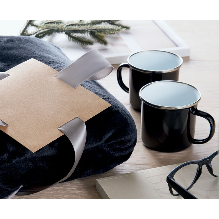 Coperta in pile e set 2 tazze
