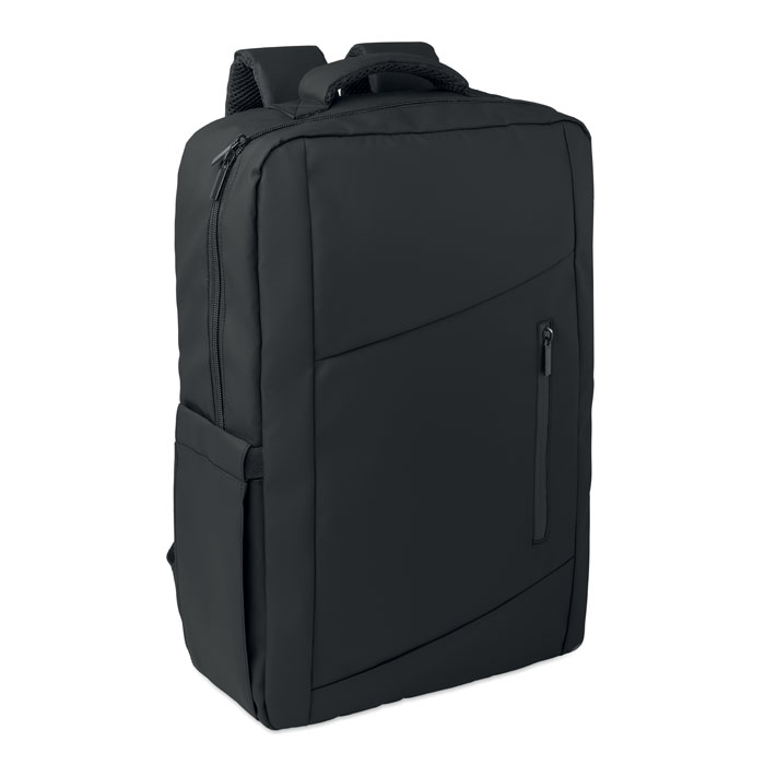 Zaino laptop 15" in PU RPET — gadget promozionale personalizzabile con il tuo logo