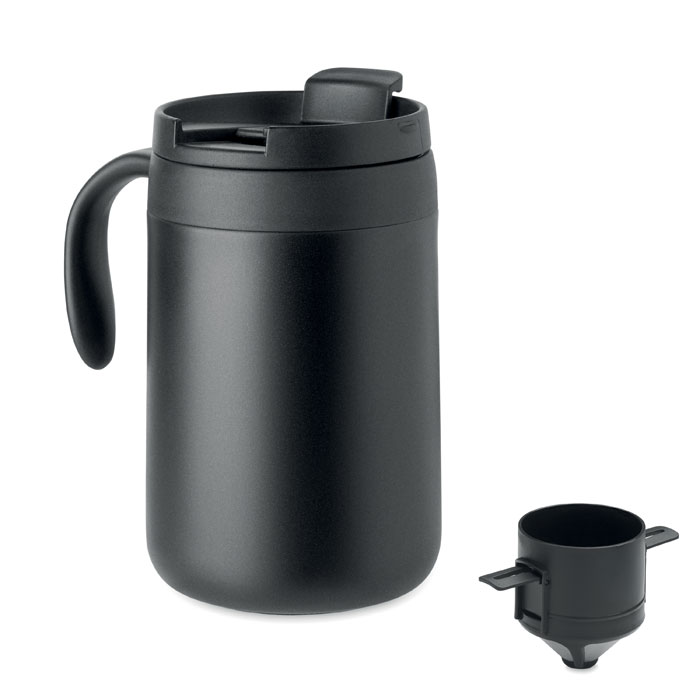 Tazza con filtro per caffè — gadget promozionale personalizzabile con il tuo logo