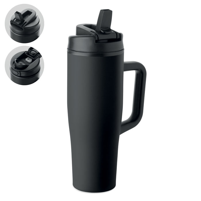 Bicchiere isolato a doppiop strato in acciaio inox riciclato (90% acciaio inox riciclato e 10% acciaio inox) — gadget promozionale personalizzabile con il tuo logo