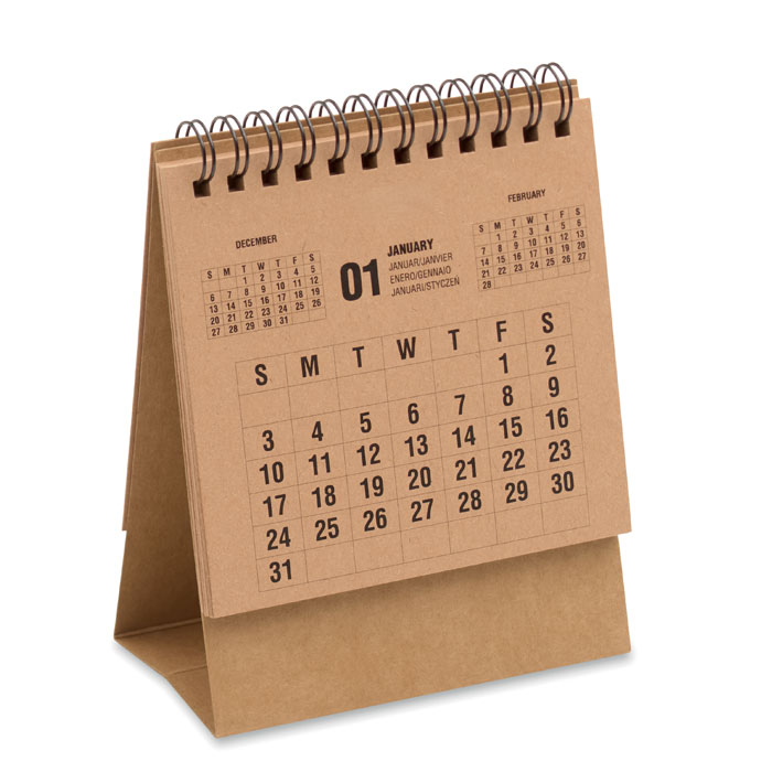 Calendario da tavolo — gadget promozionale personalizzabile con il tuo logo