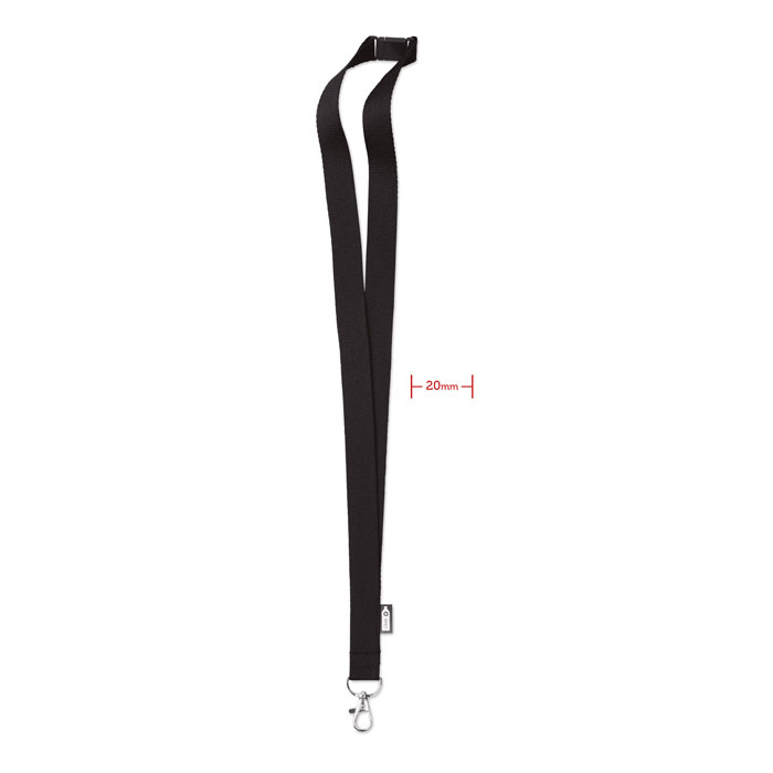 Lanyard in RPET con moschettone in metallo e sgancio di sicurezza — gadget promozionale personalizzabile con il tuo logo