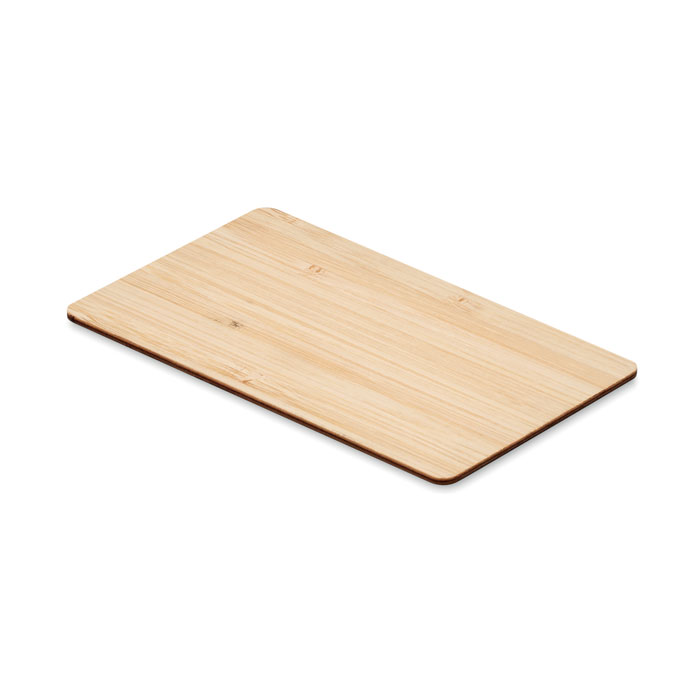 Scheda RFID in bamboo — gadget promozionale personalizzabile con il tuo logo