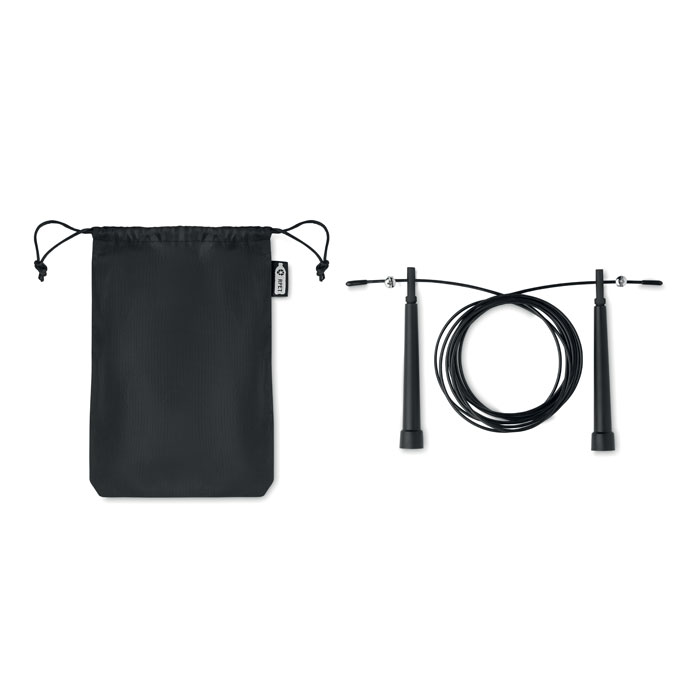 Corda per saltare in pouch in RPET 210D — gadget promozionale personalizzabile con il tuo logo