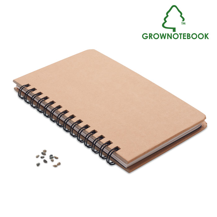 Notebook in legno di pino — gadget promozionale personalizzabile con il tuo logo