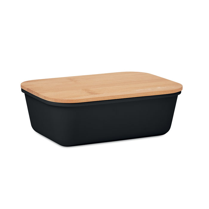 POrtapranzo in PP con coperchio in bamboo — gadget promozionale personalizzabile con il tuo logo