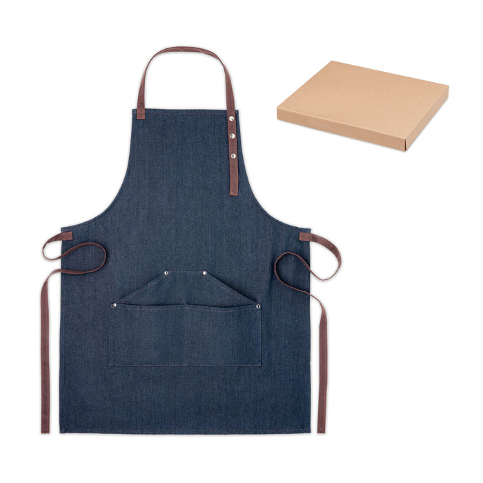 Grembiule in denim 240gr — gadget promozionale personalizzabile con il tuo logo