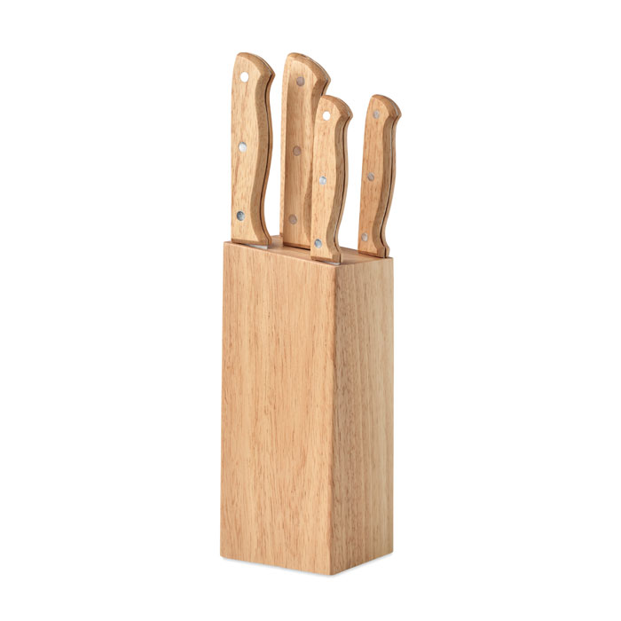 Set ceppo e 6 coltelli — gadget promozionale personalizzabile con il tuo logo