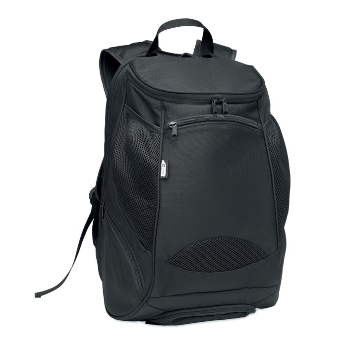 Zaino sportivo in RPET 600D — gadget promozionale personalizzabile con il tuo logo