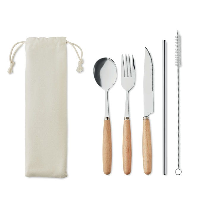 Set di posate in acciaio inox — gadget promozionale personalizzabile con il tuo logo