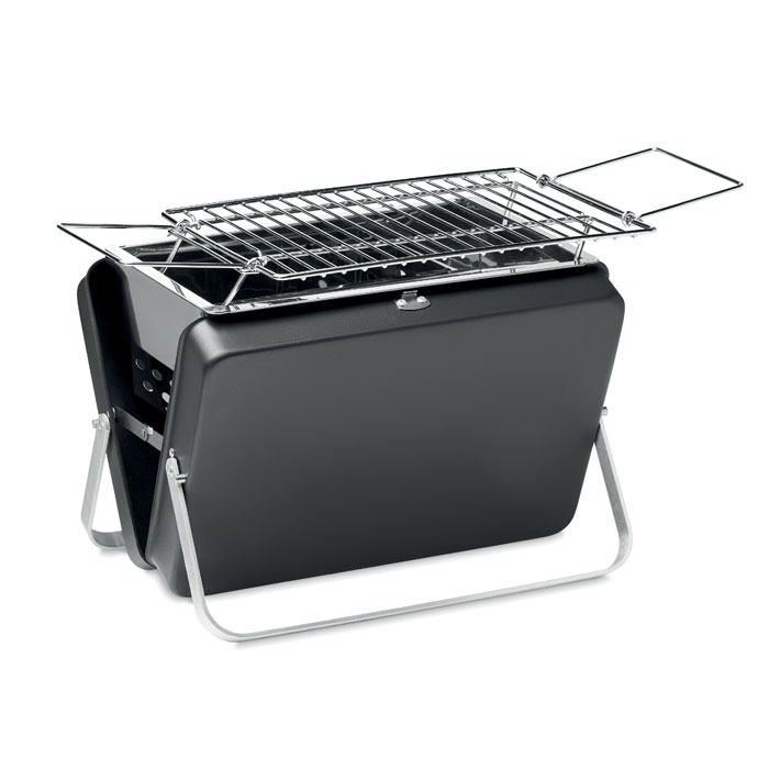 Barbecue portatile e supporto — gadget promozionale personalizzabile con il tuo logo