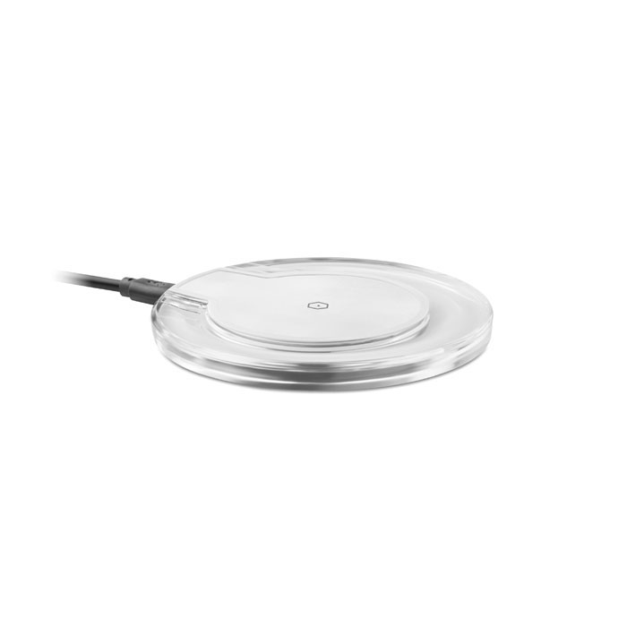 Pad rotondo di ricarica senza fili — gadget promozionale personalizzabile con il tuo logo