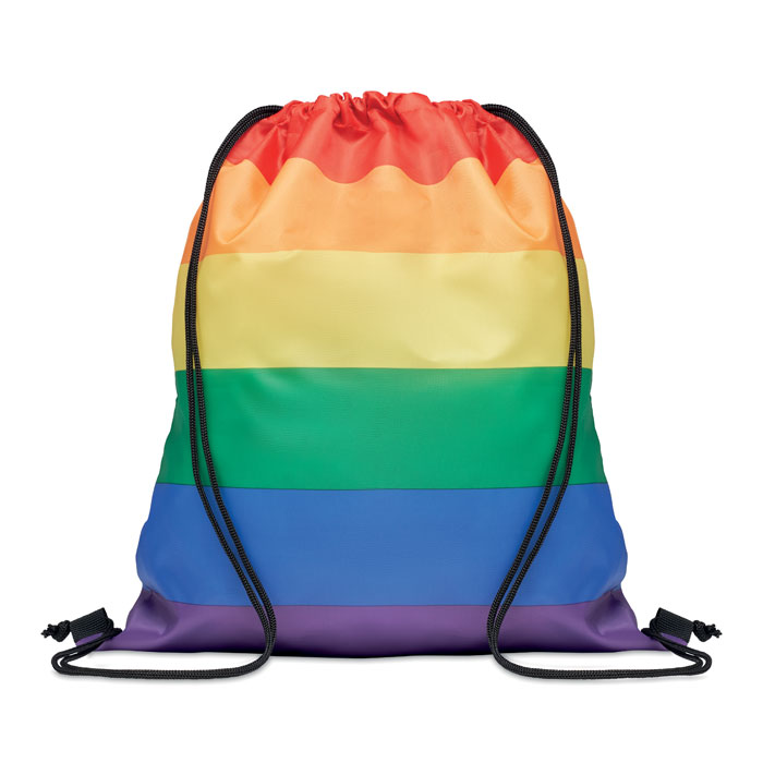 Sacca in RPET arcobaleno — gadget promozionale personalizzabile con il tuo logo