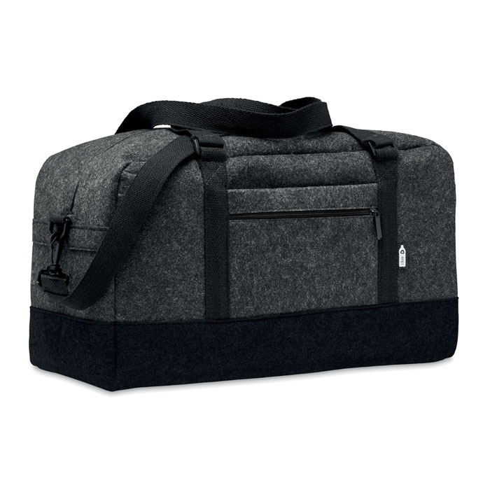 Borsa weekend in feltro RPET — gadget promozionale personalizzabile con il tuo logo