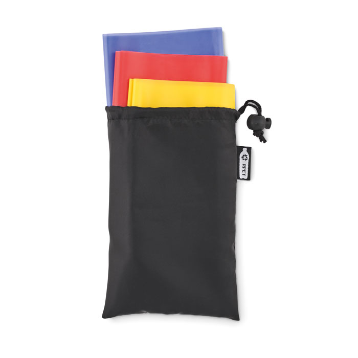 Set di 3 fasce fitness in TPE — gadget promozionale personalizzabile con il tuo logo