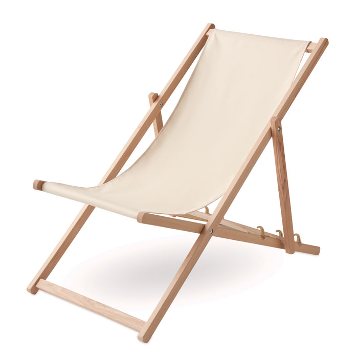 Sedia da spiaggia in legno — gadget promozionale personalizzabile con il tuo logo