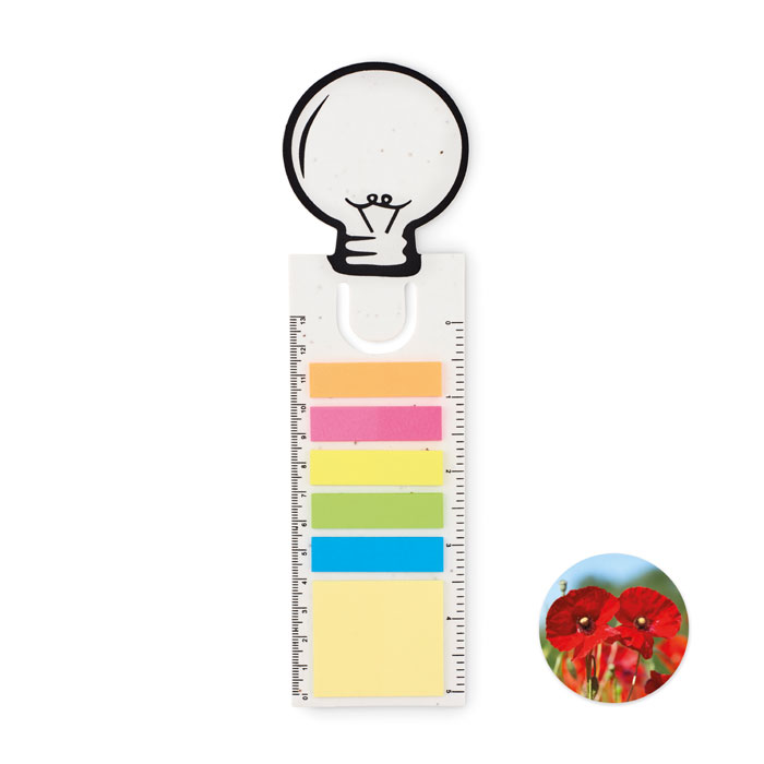 Segnalibro in carta con semi — gadget promozionale personalizzabile con il tuo logo
