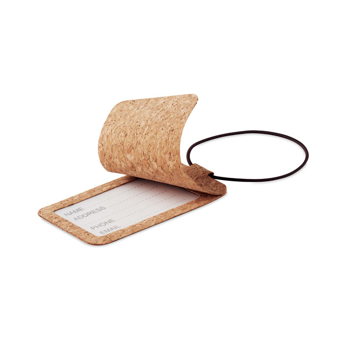 Etichetta bagagli in sughero — gadget promozionale personalizzabile con il tuo logo
