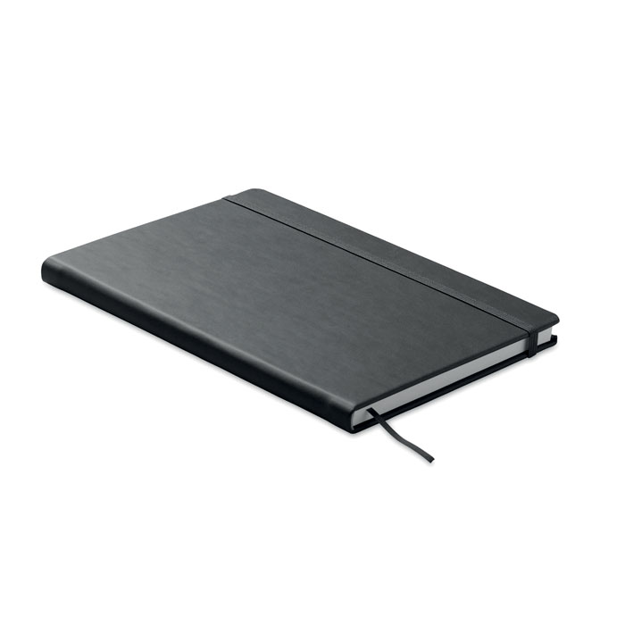 Notebook A5, pagine riciclate — gadget promozionale personalizzabile con il tuo logo