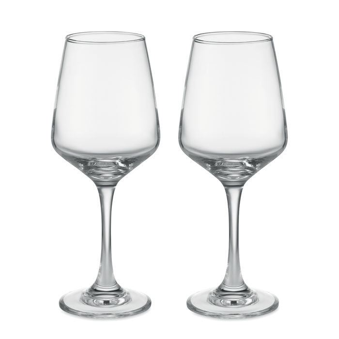 Set di 2 bicchieri da vino — gadget promozionale personalizzabile con il tuo logo