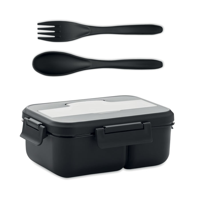 Porta pranzo con posate in PP — gadget promozionale personalizzabile con il tuo logo