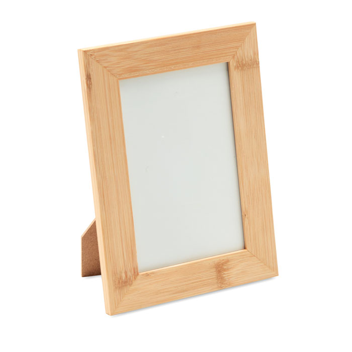 Cornice in bamboo — gadget promozionale personalizzabile con il tuo logo