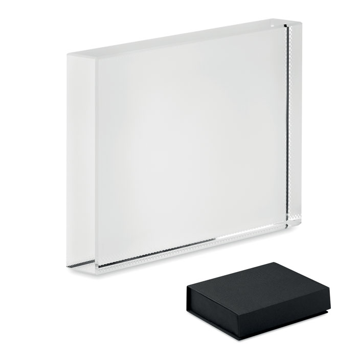Targa in cristallo o cornice — gadget promozionale personalizzabile con il tuo logo