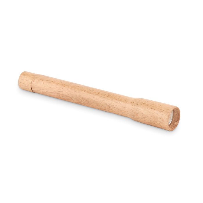 Torcia in legno con luce COB — gadget promozionale personalizzabile con il tuo logo