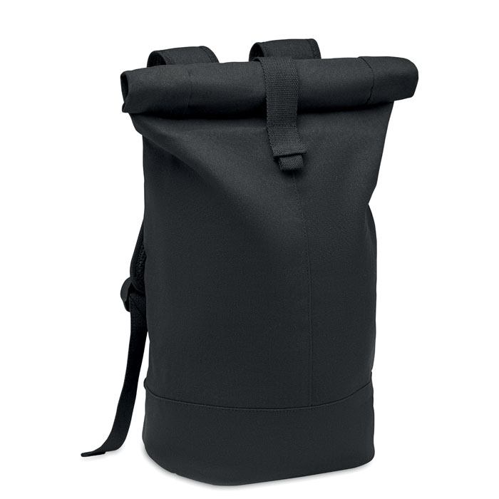 Zaino in tela lavata Rolltop — gadget promozionale personalizzabile con il tuo logo