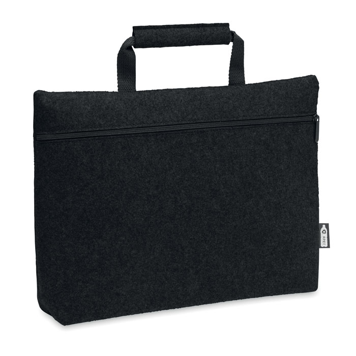 Borsa laptop in feltro RPET — gadget promozionale personalizzabile con il tuo logo