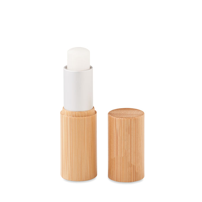 Balsamo labbra in bamboo — gadget promozionale personalizzabile con il tuo logo
