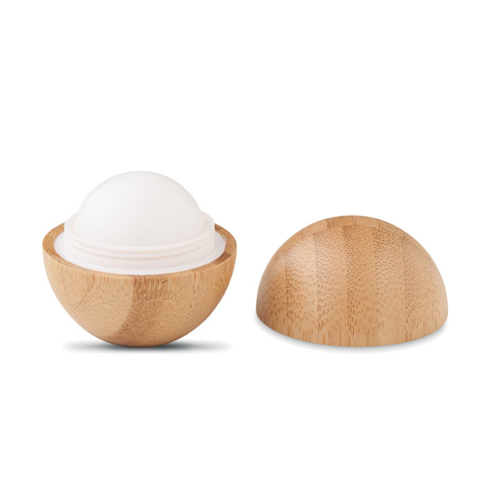 Balsamo labbra in bamboo — gadget promozionale personalizzabile con il tuo logo