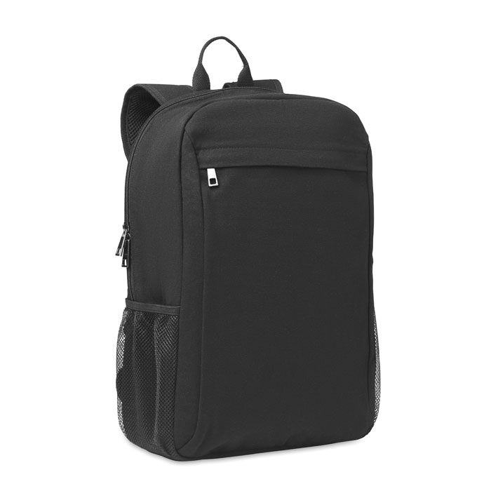 Zaino per computer da 15 pollici in tela lavata da 340 gr/m² — gadget promozionale personalizzabile con il tuo logo