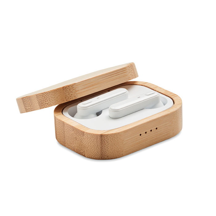 Auricolari TWS in custodia — gadget promozionale personalizzabile con il tuo logo