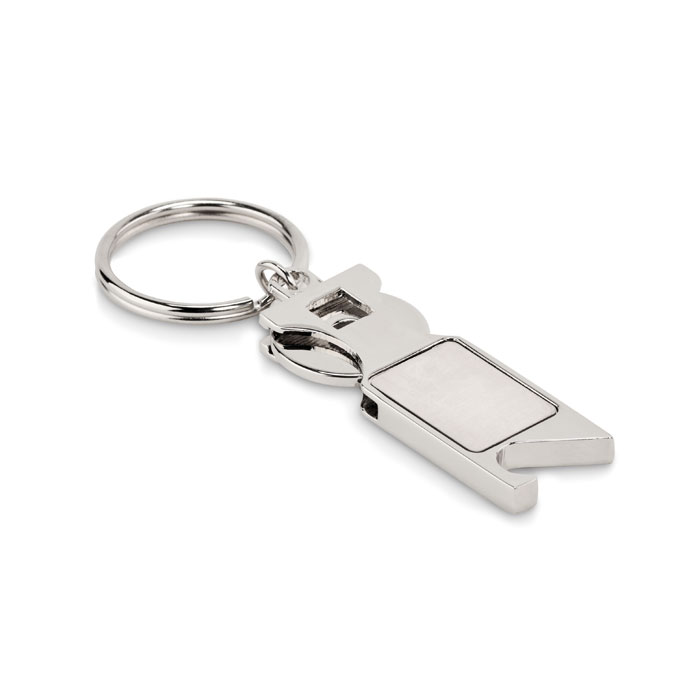 Portachiavi con gettone euro — gadget promozionale personalizzabile con il tuo logo