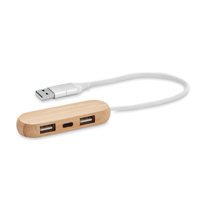 Hub USB a 3 porte — gadget promozionale personalizzabile con il tuo logo