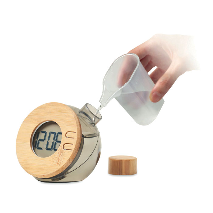 Orologio alimentato ad acqua — gadget promozionale personalizzabile con il tuo logo
