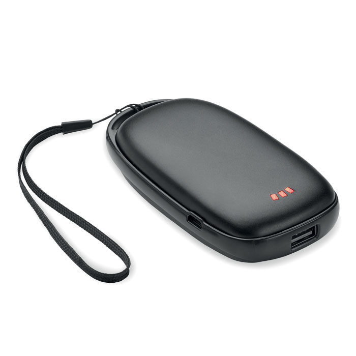 Scaldamani elettrico in alluminio con 3 livelli di intensità (40°, 45° e 50°) e p — gadget promozionale personalizzabile con il tuo logo