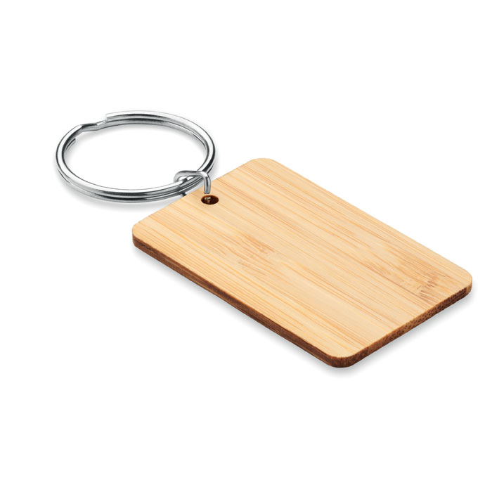 Portachiavi rettangolare in bamboo — Auto, utensili e sicurezza personalizzabile con il tuo logo