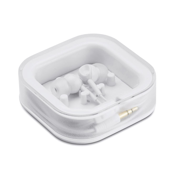 Auricolari in silicone con 2 ricambi — gadget promozionale personalizzabile con il tuo logo