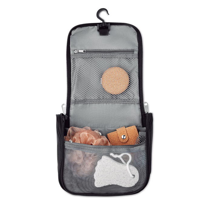 Trousse da viaggio con numerosi scomparti e tasche in rete — Salute e benessere personalizzabile con il tuo logo