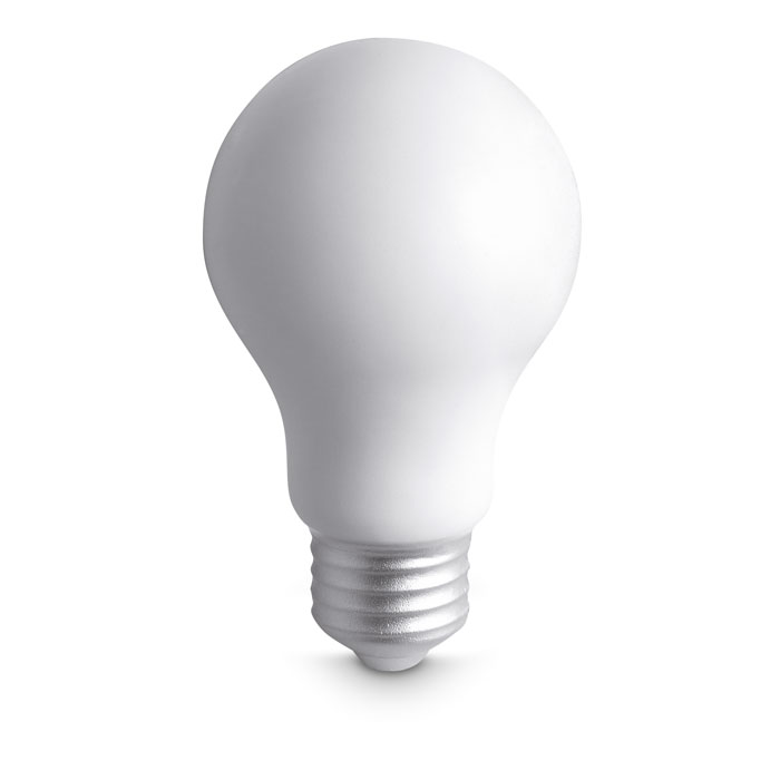Antistress 'lampadina' in PU — gadget promozionale personalizzabile con il tuo logo