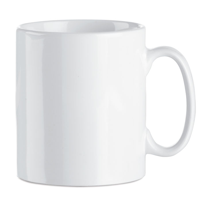 Tazza in ceramica da 300 ml con speciale rivestimento per sublimazione — gadget promozionale personalizzabile con il tuo logo