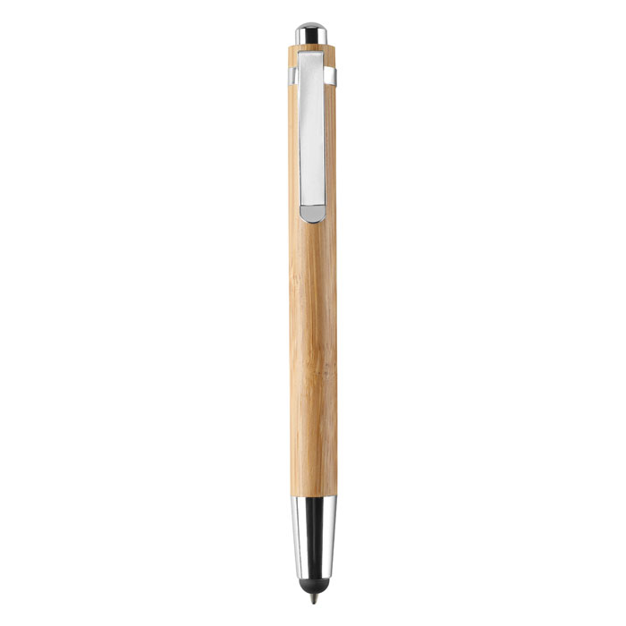 Penna a sfera in ABS e bambu — gadget promozionale personalizzabile con il tuo logo