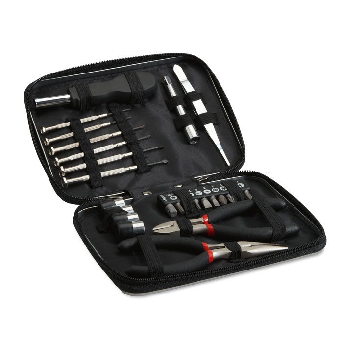 Set attrezzi in confezione di alluminio — gadget promozionale personalizzabile con il tuo logo